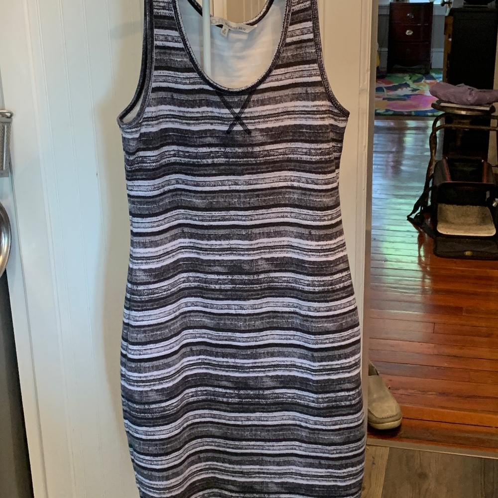 Rachel by Rachel Roy here we are now dress in grey stripe. Worn once